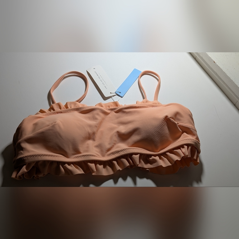 Cupshe Light Orange/Peach Bandeau Bikini Top Bathing Suit - NWT size Medium